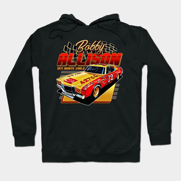 Bobby Allison 1971 Retro Hoodie by Erianna Bee